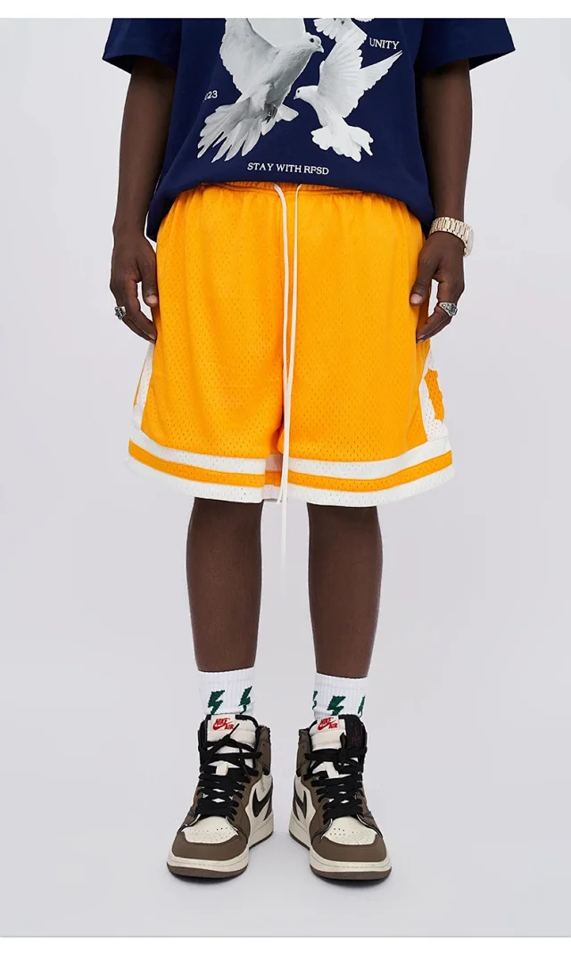 RFSD Men's 2025 Summer Heavyweight 400g Mesh Embroidery Shorts Detail