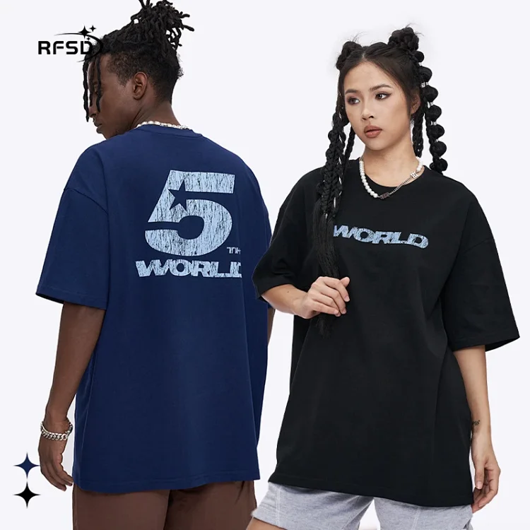 RFSD Men's | Digital Crack Print T - Shirt 2025 SS New Street Men's Casual Short - Sleeve