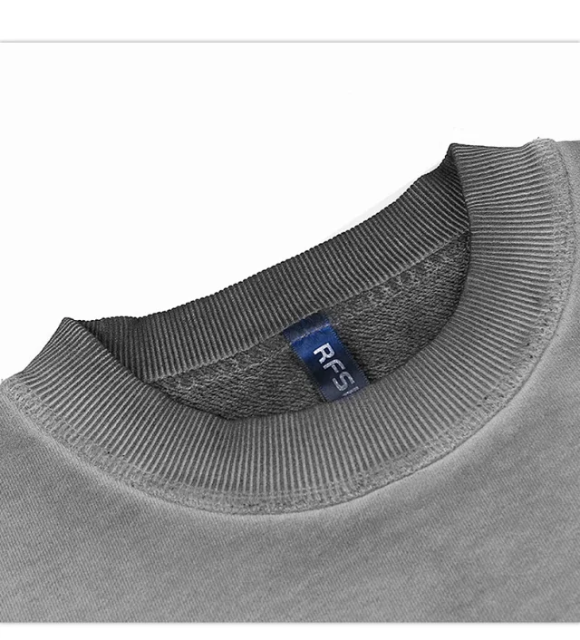 RFSD Men's | High - End Alternative 2025 FW Heavyweight Washed & Faded Crewneck Sweatshirt Detail