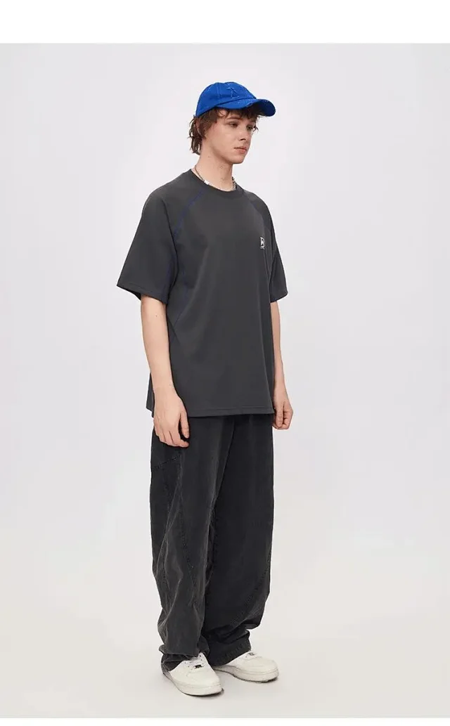 RFSD Men's 2025 Summer New Contrast Stitching Light Sports T - Shirt Detail