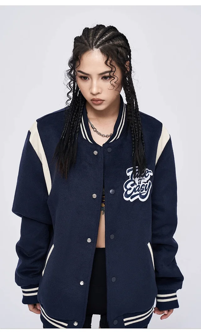 RFSD | 2025 FW New Color - Blocked Embroidered Bomber Jacket (Couple Style) Detail