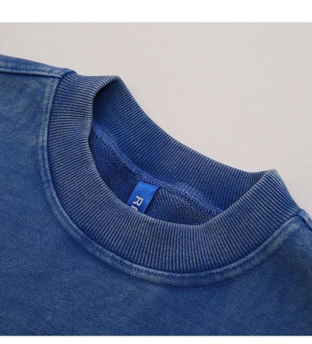 RFSD Men's 2025 FW R-Print 420g Relaxed Wax-Dyed Crewneck Sweatshirt Detail