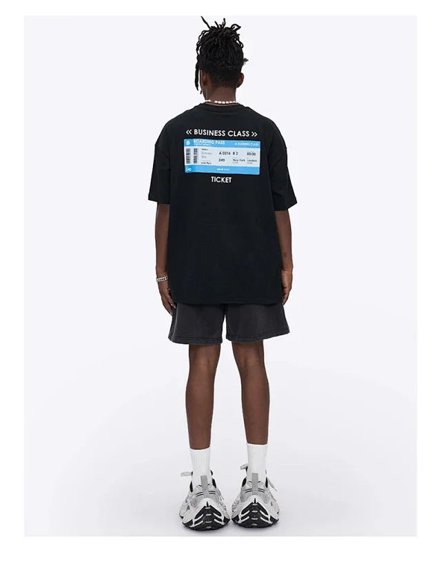RFSD Men's Plane Ticket Print T-shirt Detail