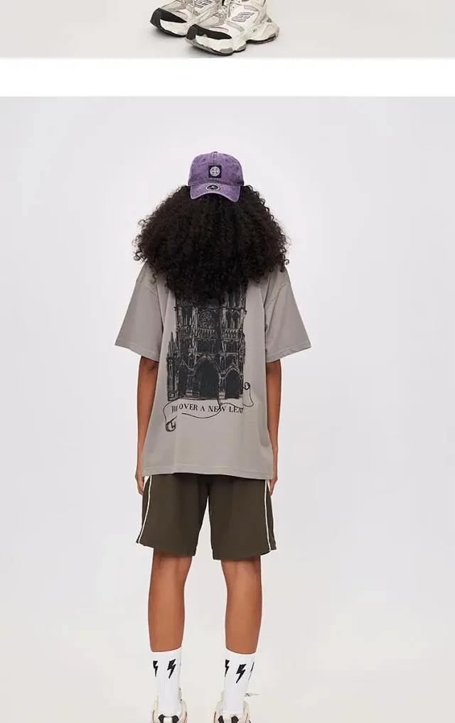 RFSD Men's Castle Print T-shirt 2025 Summer Detail