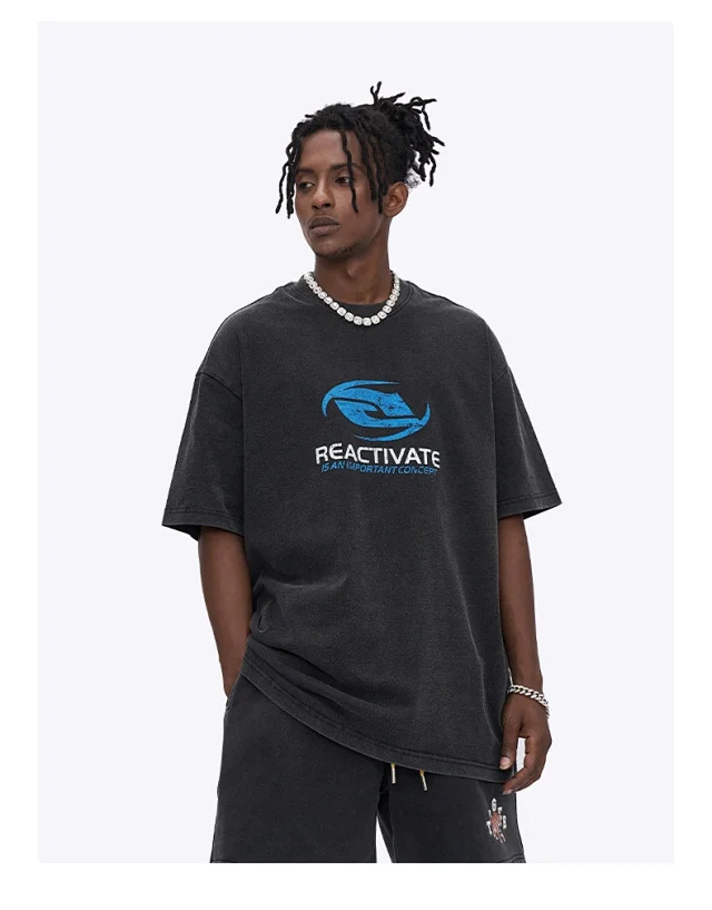 RFSD Men's T-shirt | Balenciaga Alternative | 250G Double Yarn Cotton | Short Sleeve | Solid Color | FOG Loose Fit Detail