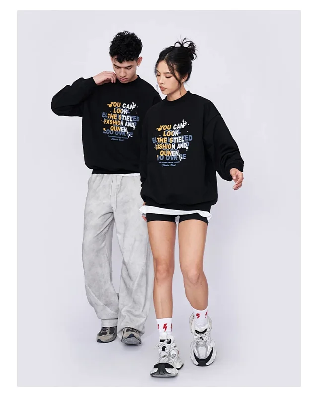 RFSD Men's | 2025 Fall/Winter Heavyweight American Streetwear Print Crewneck Sweatshirt Detail