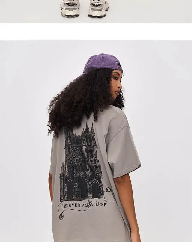 RFSD Men's Castle Print T-shirt 2025 Summer Detail