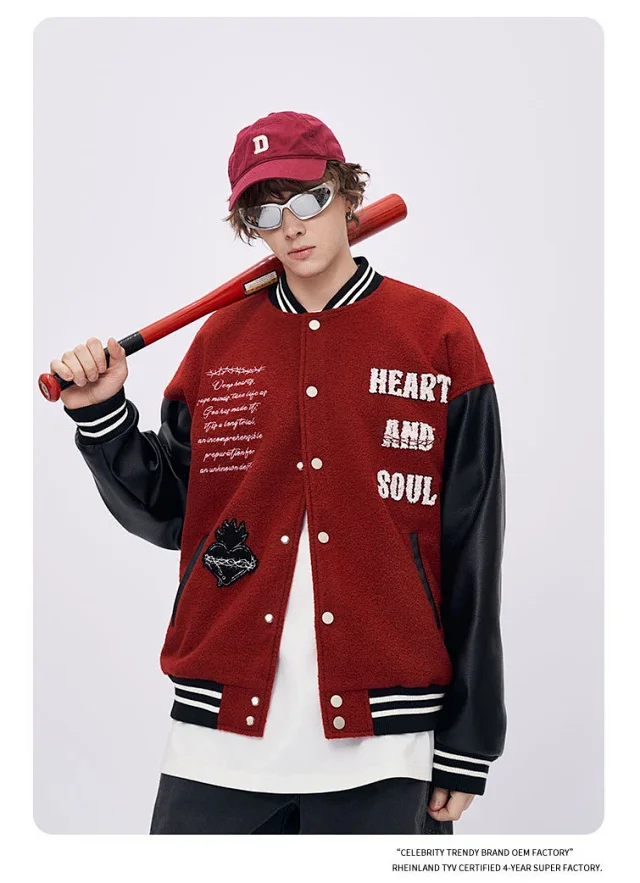 RFSD Men's 2025 AW Vintage Oversized Baseball Jacket Detail