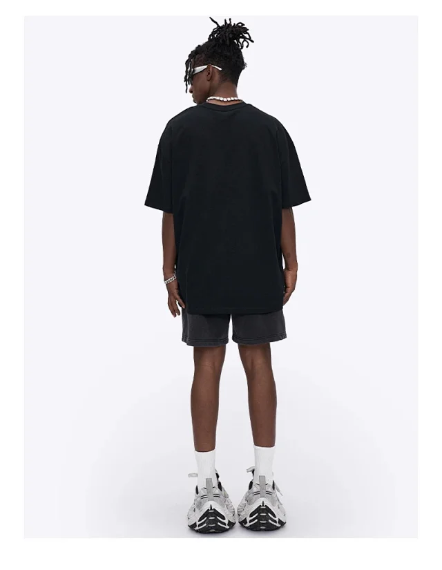 RFSD Men's 2025 Summer Retro Cracked Letter Print T - Shirt Detail