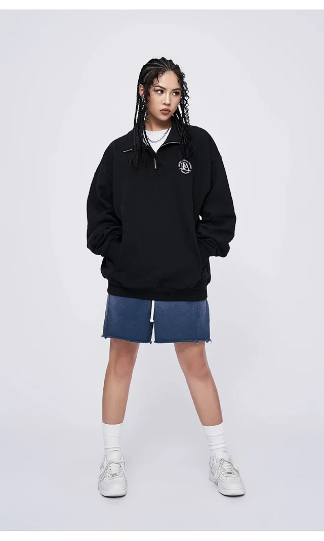 RFSD Men's 2025 A/W 380g Embroidered Half - Zip Sweatshirt Detail