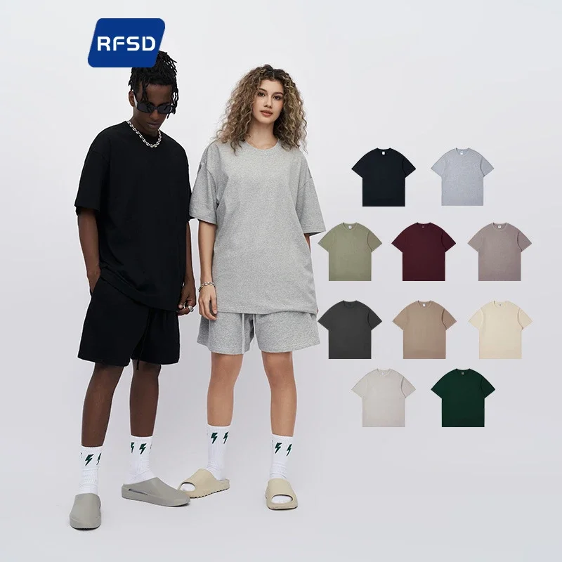 RFSD Men's 2025 Summer Trendy Loose Solid Short-sleeve T-shirt