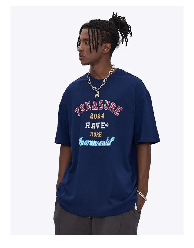 RFSD Men's T-shirt | 2025 Spring/Summer New Waste Style Brush Painting Print Loose Short-sleeve Detail