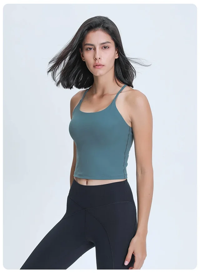 Padded Backless Yoga Tank Top Detail
