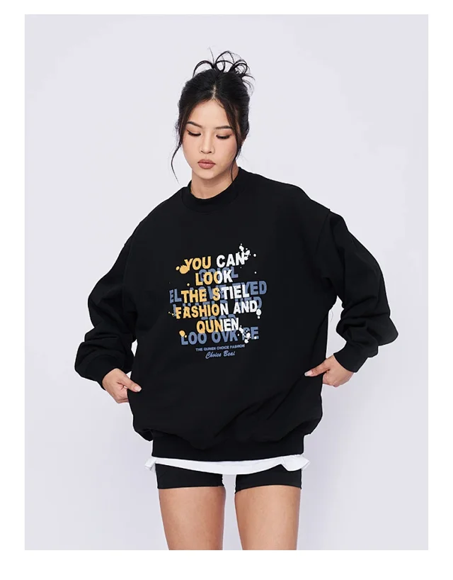 RFSD Men's | 2025 Fall/Winter Heavyweight American Streetwear Print Crewneck Sweatshirt Detail