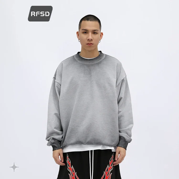 RFSD Men's | High - End Alternative 2025 FW Heavyweight Washed & Faded Crewneck Sweatshirt