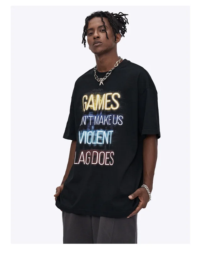 RFSD Men's | Digital Direct Injection Print T-shirt 2025 SS New Heavy Print American Retro Short-sleeve Men Detail