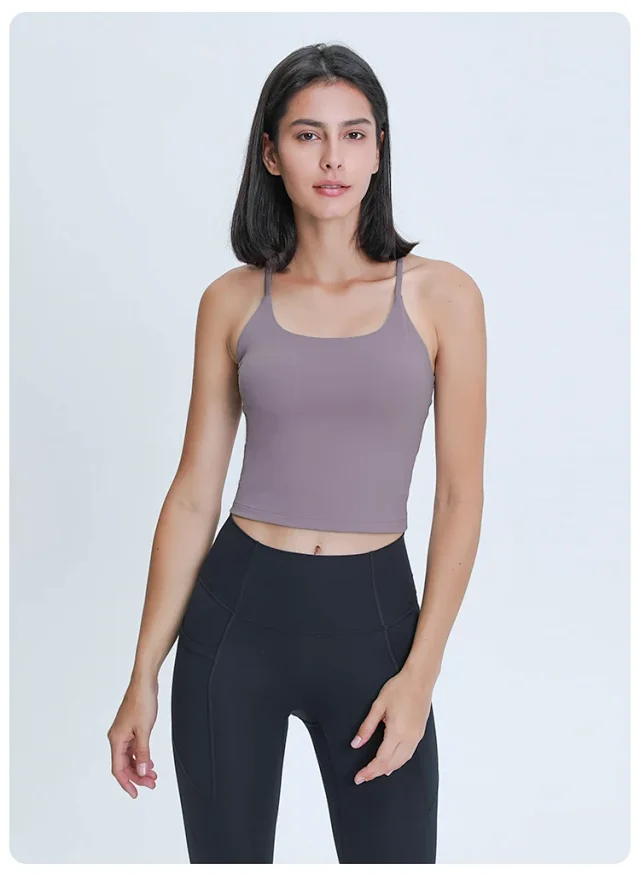 Padded Backless Yoga Tank Top Detail