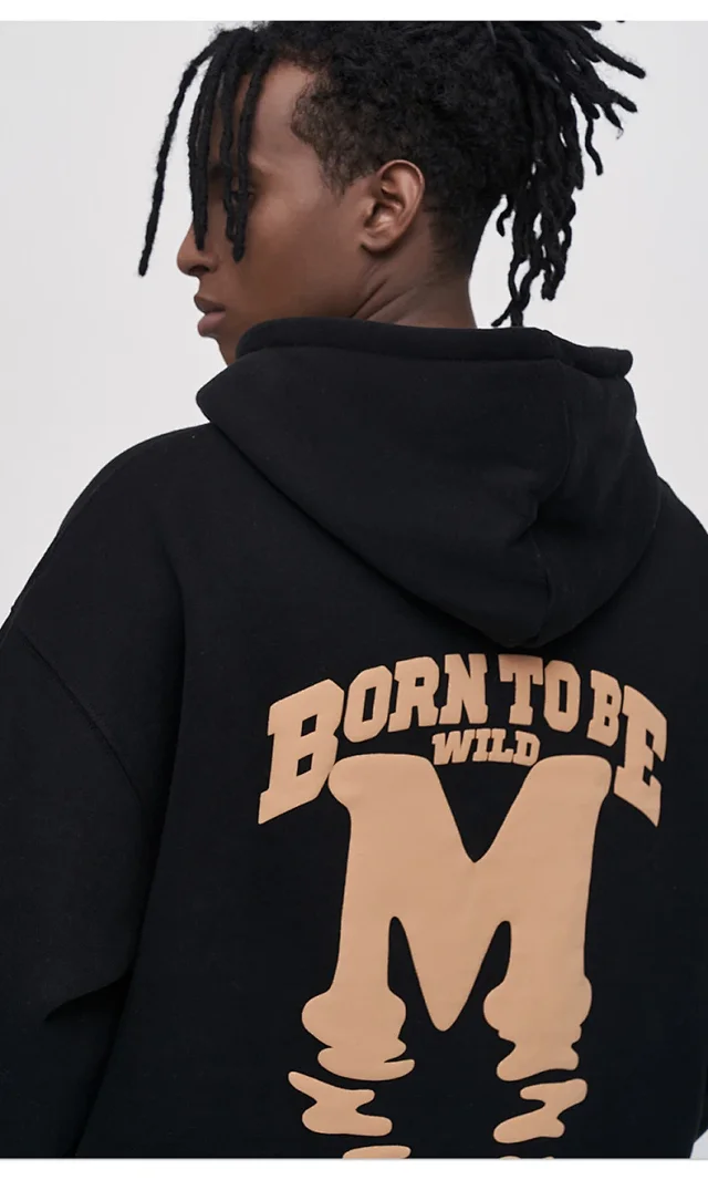 RFSD Men's Hoodie - 2025 Autumn/Winter Trendy Loose Unisex Style with American Foam M - Word McDonald's Print Detail