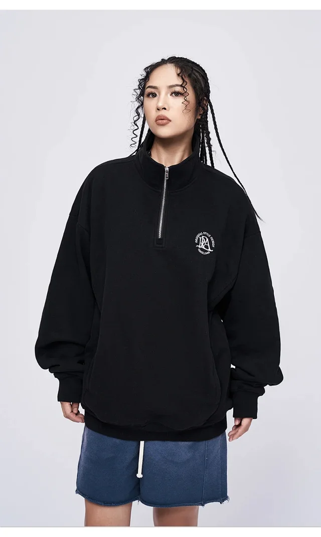 RFSD Men's 2025 A/W 380g Embroidered Half - Zip Sweatshirt Detail