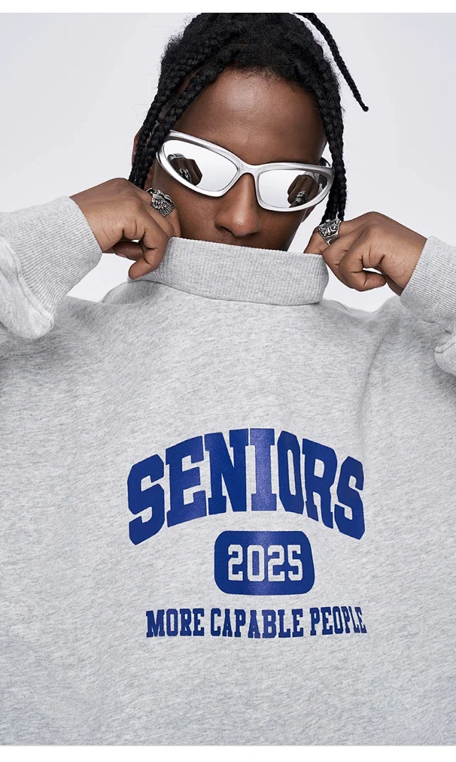 RFSD Men's | 380g Heavyweight Printed Turtleneck/Round Neck Sweatshirt Detail