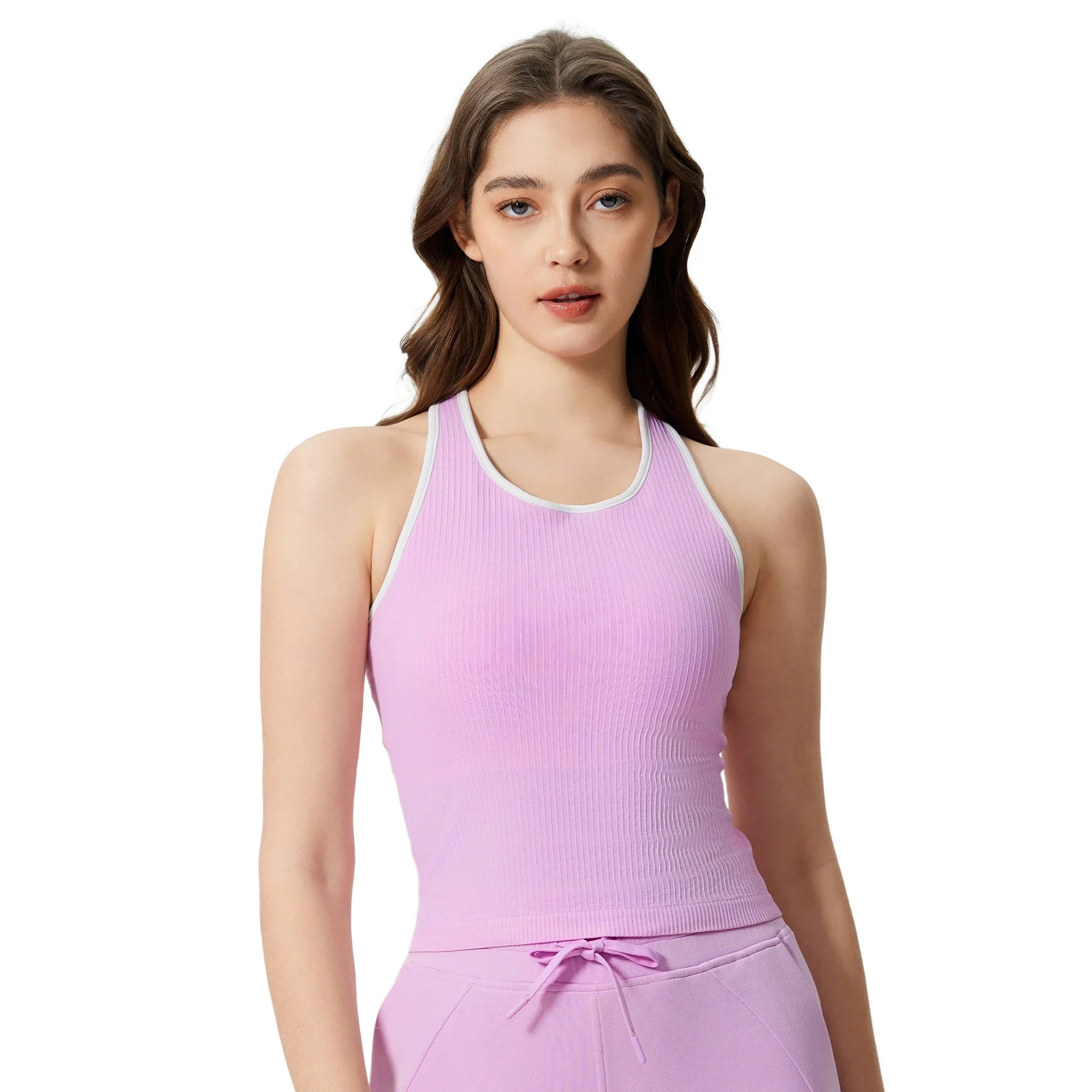 Seamless Color-Block Yoga Tank D25029