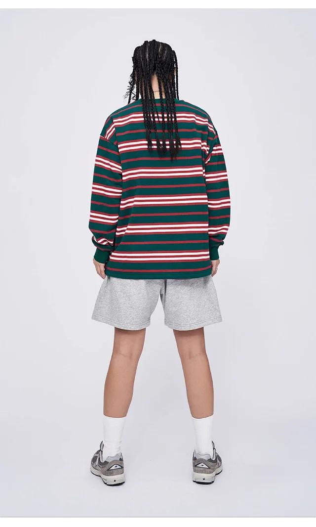 RFSD Unisex Fall 2025 Contrast-Stripe Loose Crew-Neck T-Shirt Detail