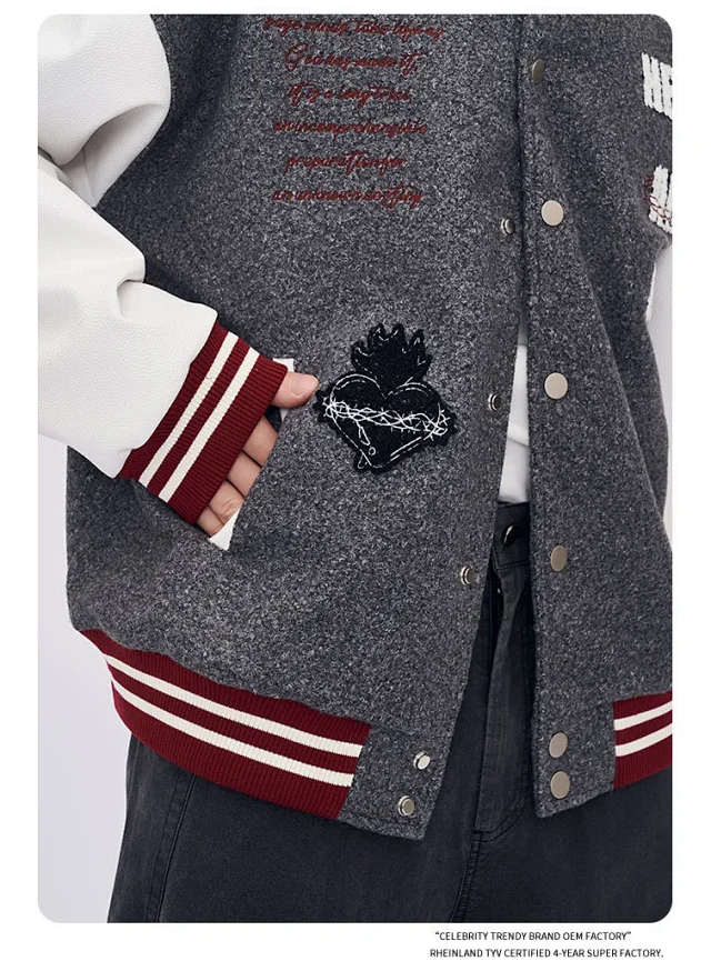 RFSD Men's 2025 AW Vintage Oversized Baseball Jacket Detail