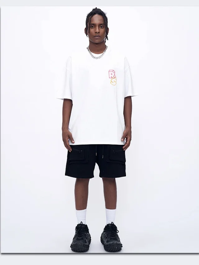 RFSD Men's | 2025 Summer American English Gel Print Loose Street T - Shirt Detail
