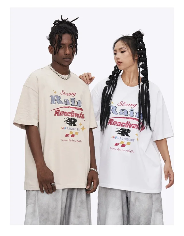 RFSD Men's | Hand-drawn Letter Print T - Shirt 2025 SS New Trendy Street Loose Versatile Short - sleeve Detail