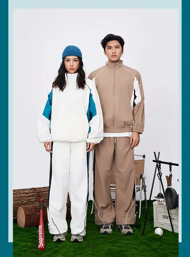 RFSD Men's | New Stand Collar Loose Suit American Color Blocking Streetwear Jacket Unisex Detail