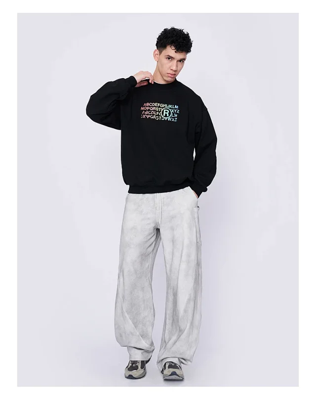 RFSD Men's 2025 Fall/Winter Loose Printed Crewneck Sweatshirt Detail