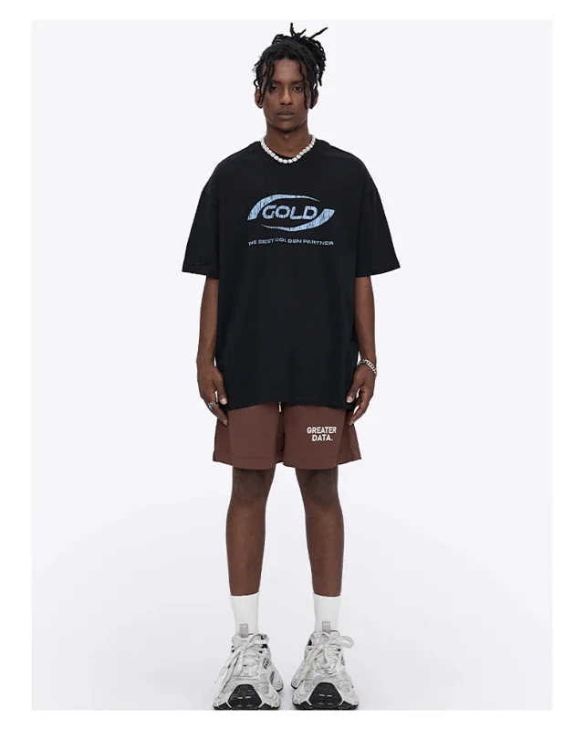 RFSD Men's 2025 Summer American Turtleneck Print T-shirt Detail
