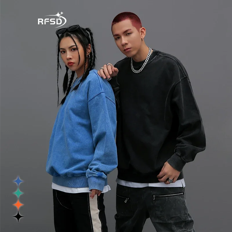 RFSD Men's 2025 FW Heavyweight 420g Crewneck Wax-Dyed Washed B-Style Sweatshirt