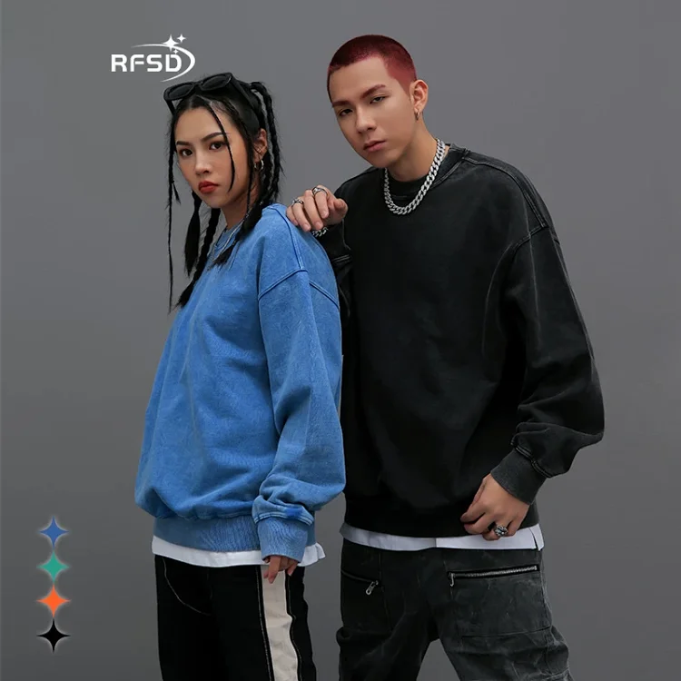 RFSD Men's 2025 FW Heavyweight 420g Crewneck Wax-Dyed Washed B-Style Sweatshirt