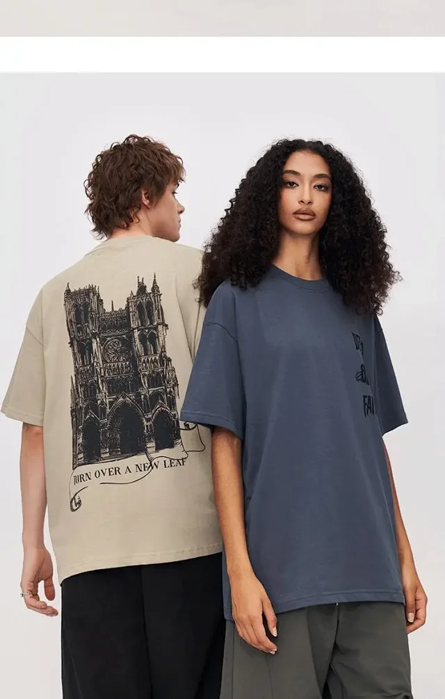 RFSD Men's Castle Print T-shirt 2025 Summer Detail