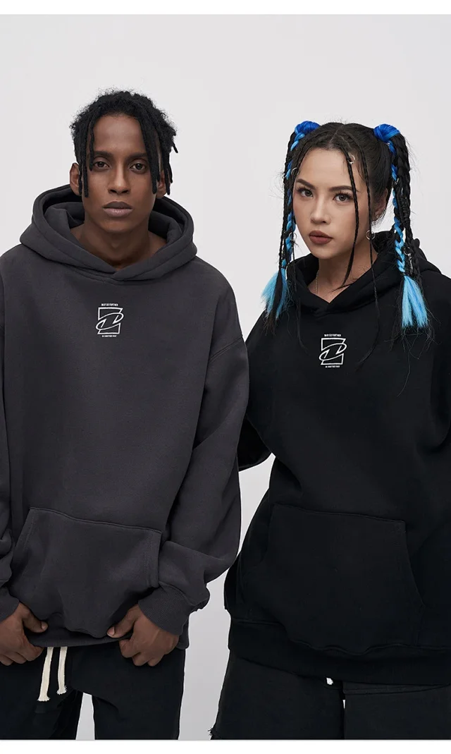 RFSD Men's 2025 AW Streetwear 380g Fleece Printed Hoodie Detail