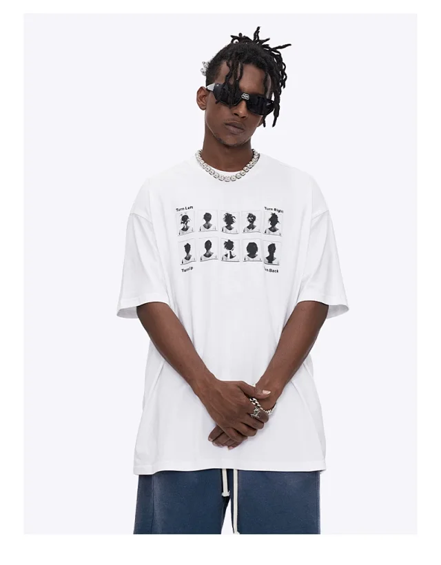 RFSD Men's 2025 Summer T-shirt (230g Cotton, Fun Head Print) Detail