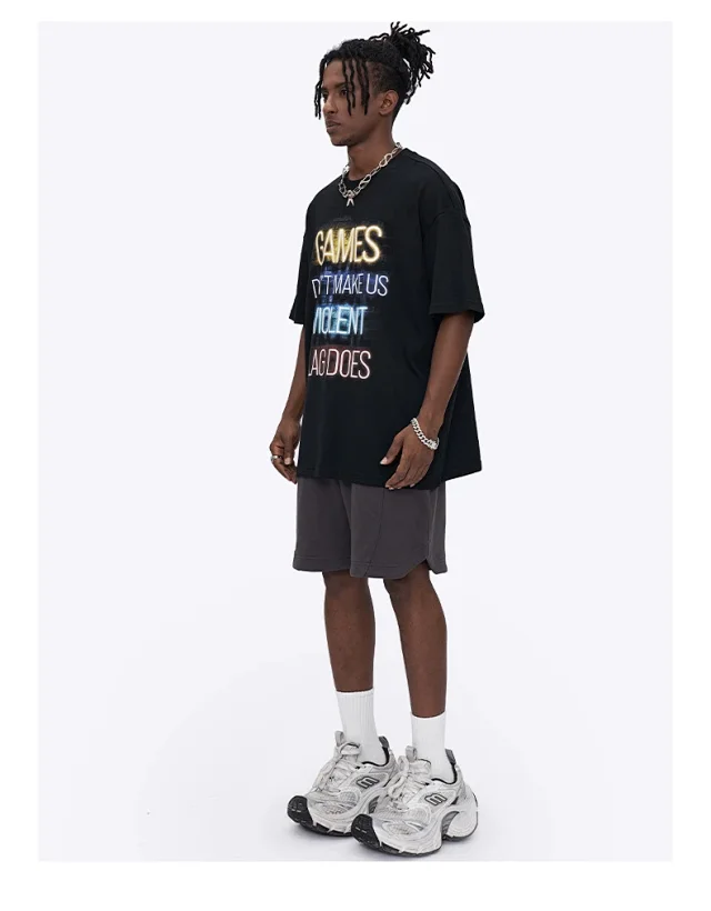 RFSD Men's | Digital Direct Injection Print T-shirt 2025 SS New Heavy Print American Retro Short-sleeve Men Detail