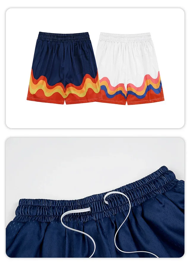 RFSD Men's | 2025 Summer New American Hip - Hop Flame Print Shorts Detail