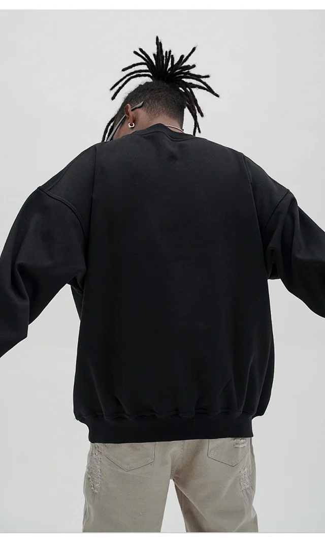 RFSD Men's | 2025 Fall New White Ink Print Crew Neck Sweatshirt Detail