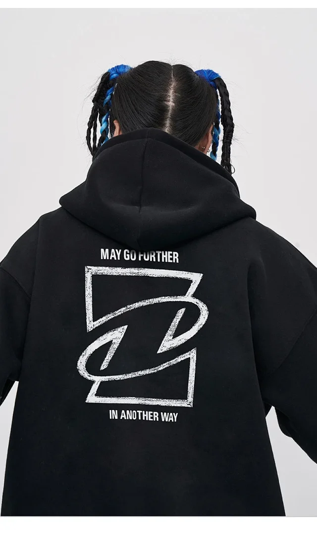 RFSD Men's 2025 AW Streetwear 380g Fleece Printed Hoodie Detail