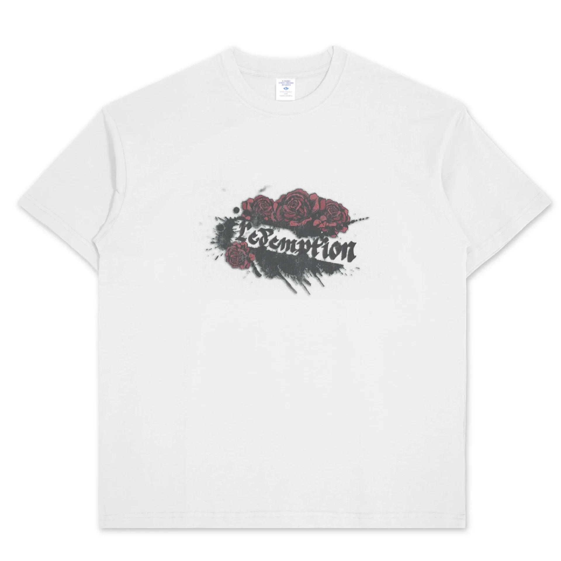 RFSD Men's | American Rose Print T-shirt 2025 Spring/Summer New Loose Streetwear Round Neck Short Sleeve Top