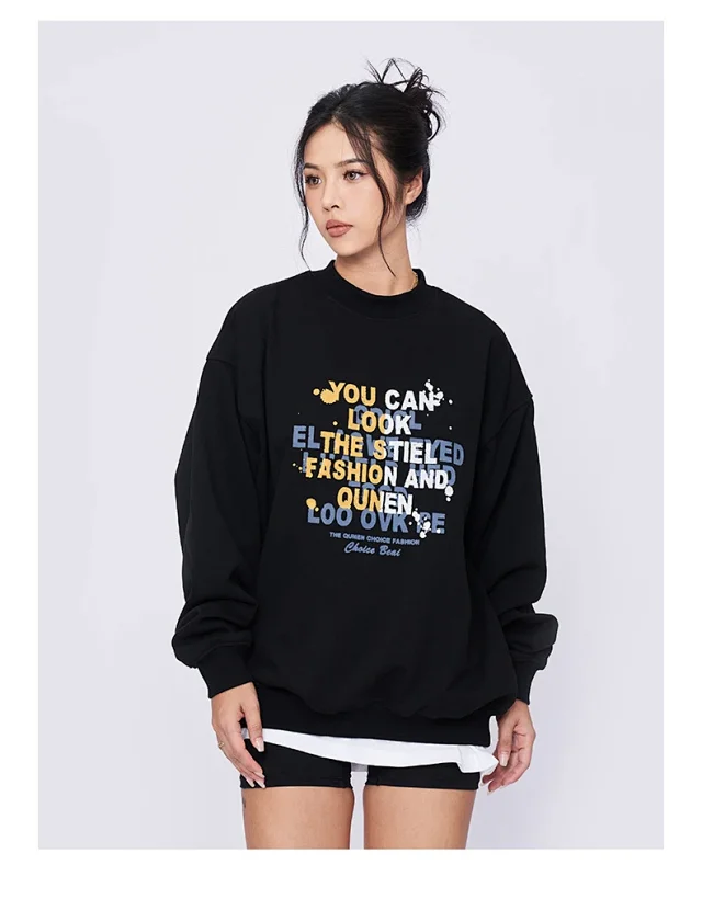 RFSD Men's | 2025 Fall/Winter Heavyweight American Streetwear Print Crewneck Sweatshirt Detail