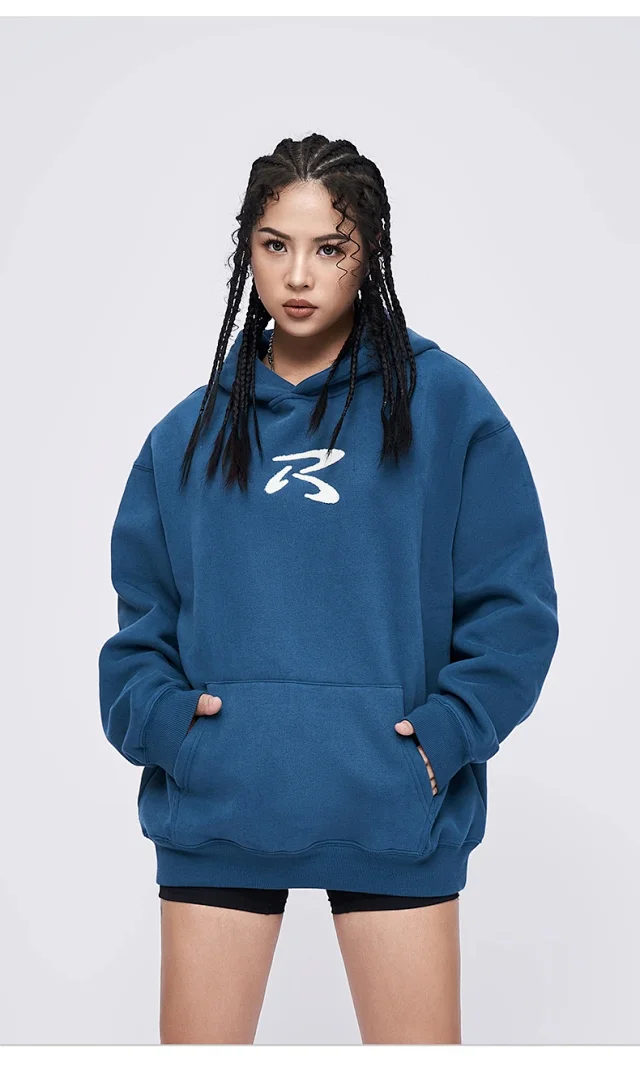 RFSD Men's 2025 A/W 380G Fleece R-Embroidery Hoodie Detail