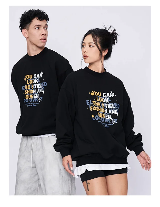 RFSD Men's | 2025 Fall/Winter Heavyweight American Streetwear Print Crewneck Sweatshirt Detail