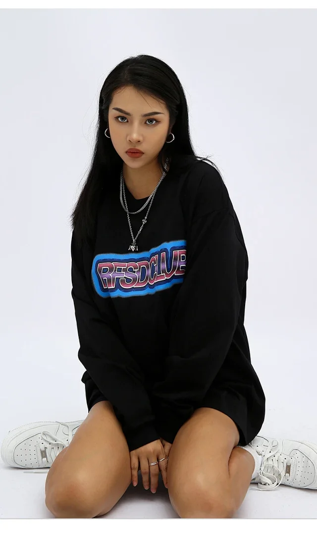 RFSD Unisex Loose Hip-Hop Long Sleeve T-shirt Detail