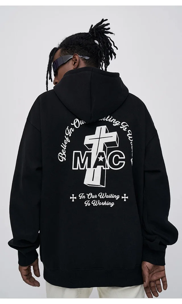 RFSD Men's 2025 Fall/Winter New American Print Fleece Hoodie Detail