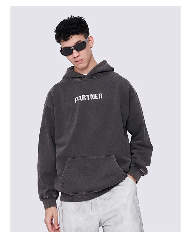 FSDR Men's 2025 FW Loose Waxed Hoodie Detail