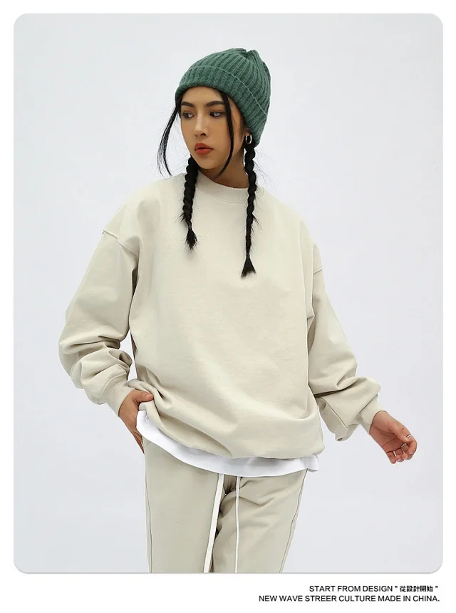 RFSD Men's | 2025 AW 420g Heavyweight Fleece Streetwear Crew Neck Solid Sweatshirt Detail