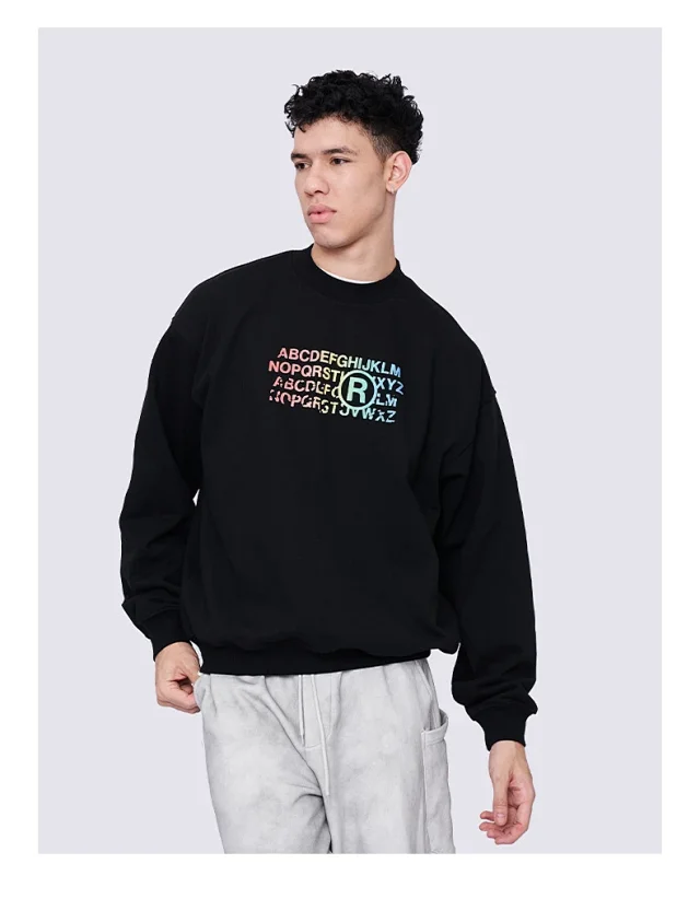 RFSD Men's 2025 Fall/Winter Loose Printed Crewneck Sweatshirt Detail